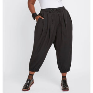Dubgee by Whoopi Black Capri Oversized Joggers Size Large NWT